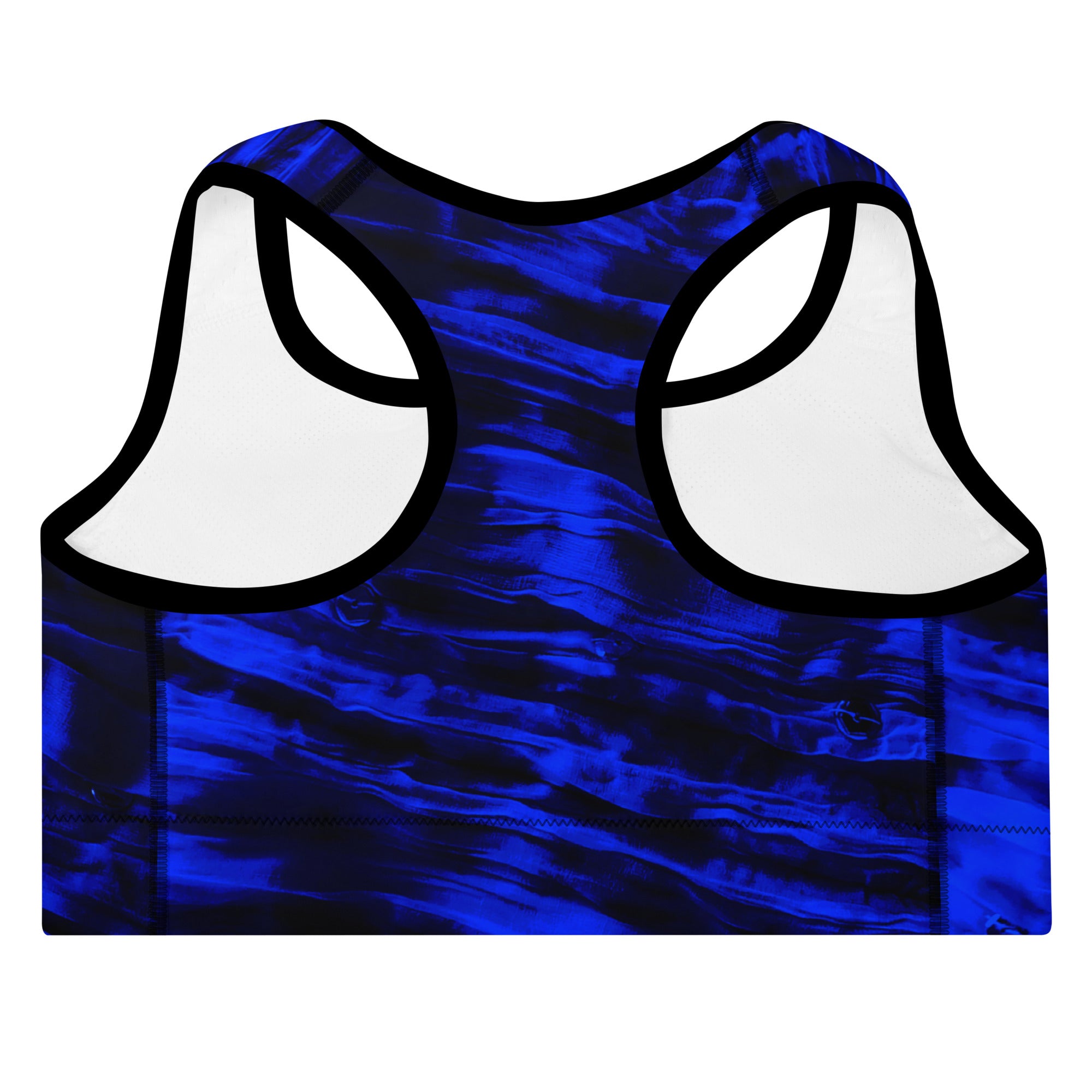 Blue Black Sports Bra. Gym top or Dance top. Yoga top or bra. Mood Indigo by WickedYo.